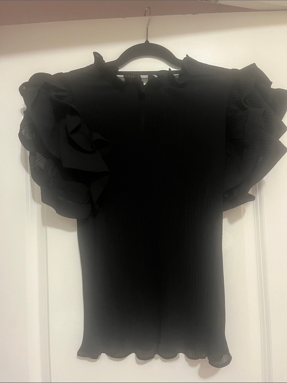 AKIRA Black Ruffle Sleeve Blouse